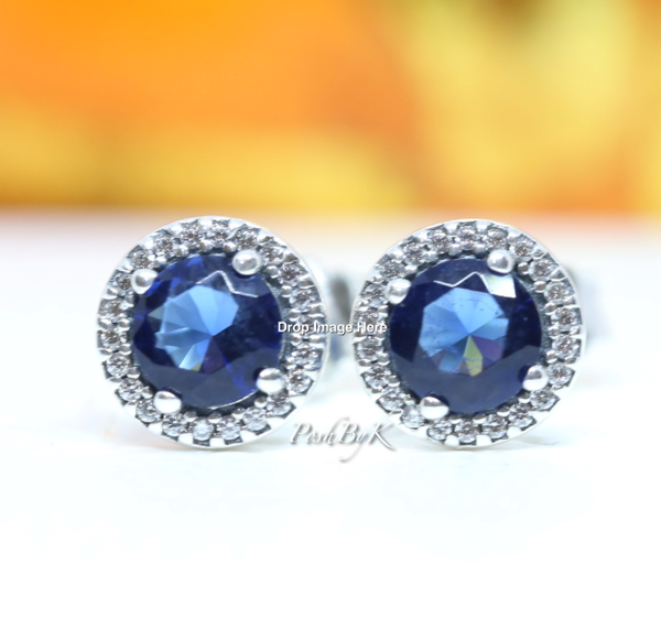 Blue Round Sparkle Stud Earrings 296272C01, jewelry, beads for charm, beads for charm bracelets, charms for bracelet, beaded jewelry, charm jewelry, charm beads