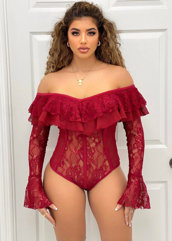 Nikita Off Shoulder Bell Sleeve Lace Bodysuit - vatlieuinphun