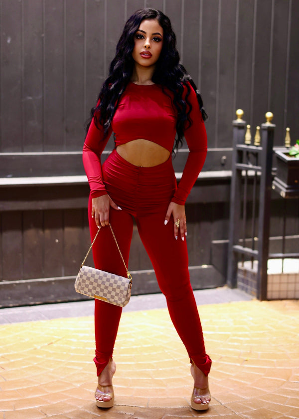 All Over Me Jumpsuit - Red - vatlieuinphun