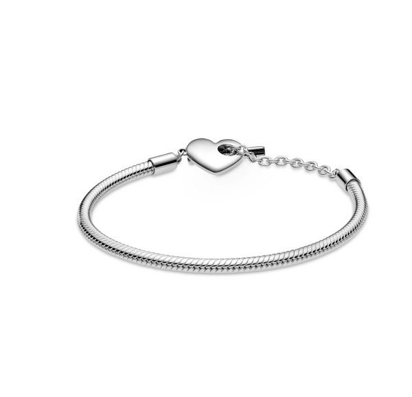 Heart T-Bar Snake Chain Bracelet 599285C00 - vatlieuinphun, jewelry, beads for charm, beads for charm bracelets, charms for bracelet, beaded jewelry, charm jewelry, charm beads, 