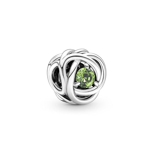 August Spring Green Eternity Circle Charm 790065C03 - vatlieuinphun, jewelry, beads for charm, beads for charm bracelets, charms for bracelet, beaded jewelry, charm jewelry, charm beads, 