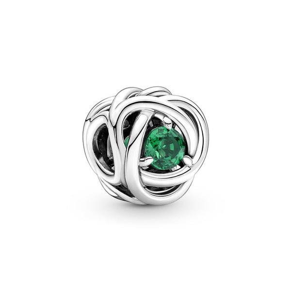 May Green Eternity Circle Charm 790065C08 - vatlieuinphun, jewelry, beads for charm, beads for charm bracelets, charms for bracelet, beaded jewelry, charm jewelry, charm beads,