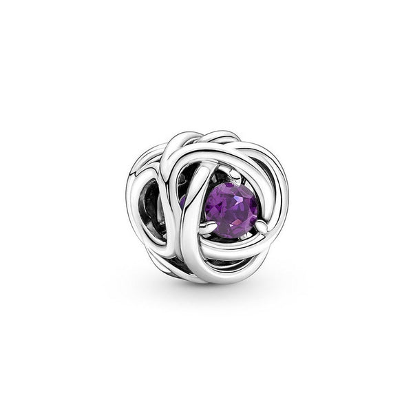 February Purple Eternity Circle Charm 790065C02 - vatlieuinphun. jewelry, beads for charm, beads for charm bracelets, charms for bracelet, beaded jewelry, charm jewelry, charm beads
