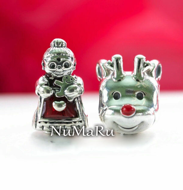 Mrs Santa Claus And Red Nosed Reindeer Christmas Gift Set Charm - vatlieuinphun ,jewelry, beads for charm, beads for charm bracelets, charms for bracelet, beaded jewelry, charm jewelry, charm beads