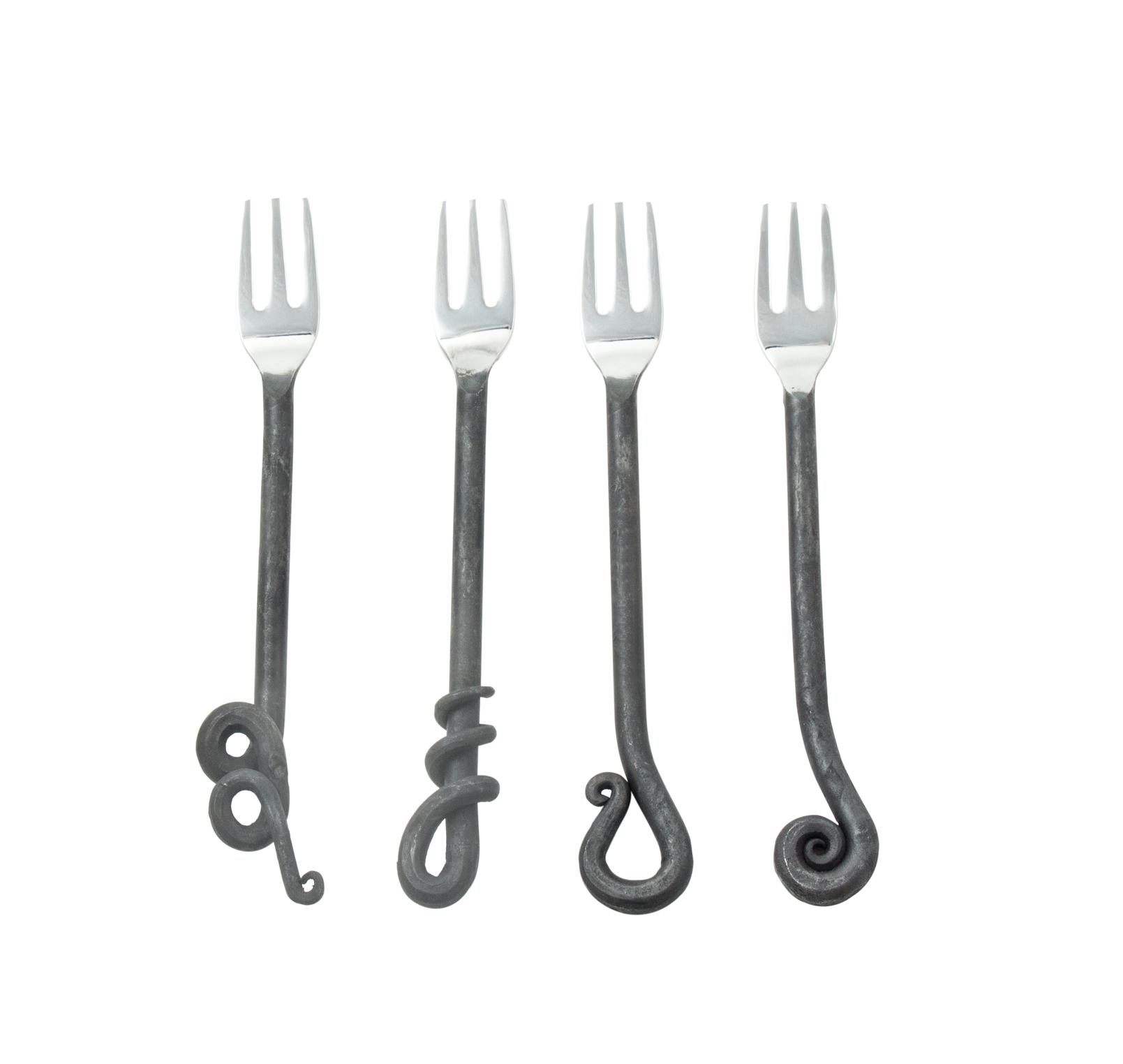 Vineyard Table Hand Forged Cocktail Forks (Set of 4) - Utensils - Vineyard Table - Brand_Vineyard Table - Kitchen_Dinnerware - KTFWHS - VT-4702-BRS2322-Set-of-4-Hand-Forged-Cocktail-Forks