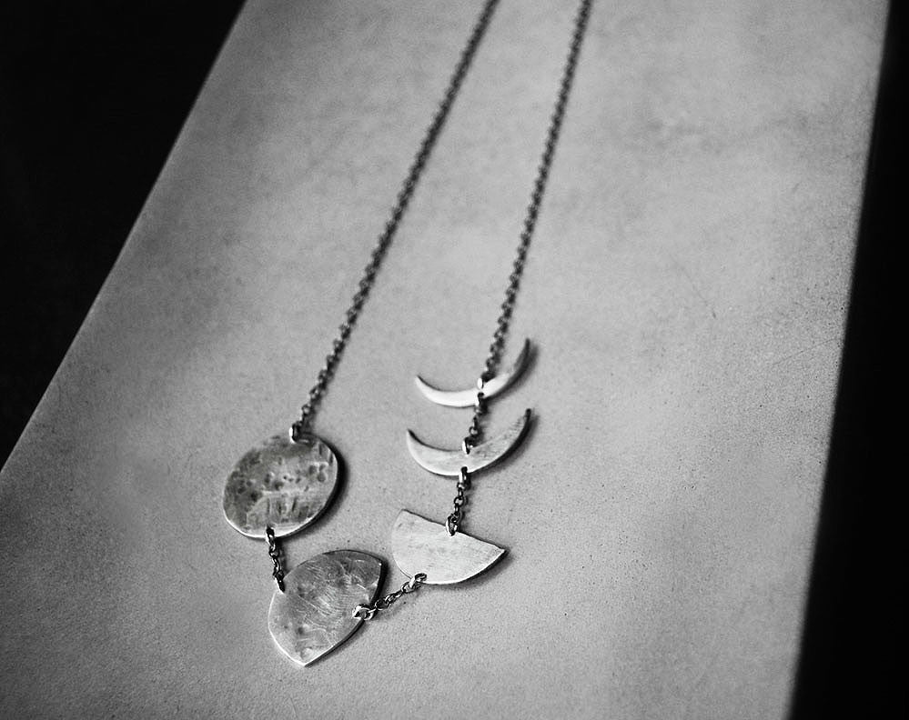 Moon Phase Necklace Handcrafted Silver Soul Peaces 