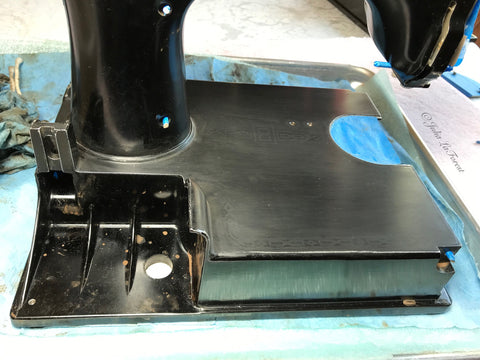 Sanding the base of Singer Featherweight