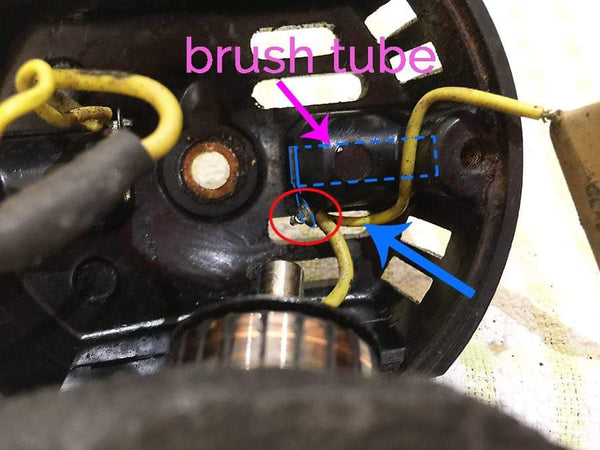 Singer Featherweight Capacitors Inside the Motor