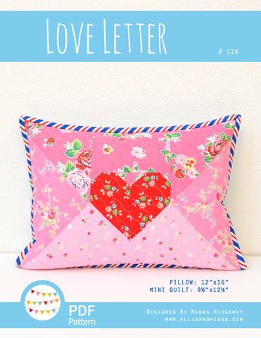 Love Letter Pillow and Mini Quilt by ellis & higgs