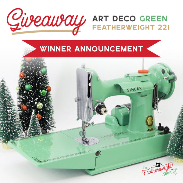 Featherweight Shop Art Deco Green Giveaway Winner