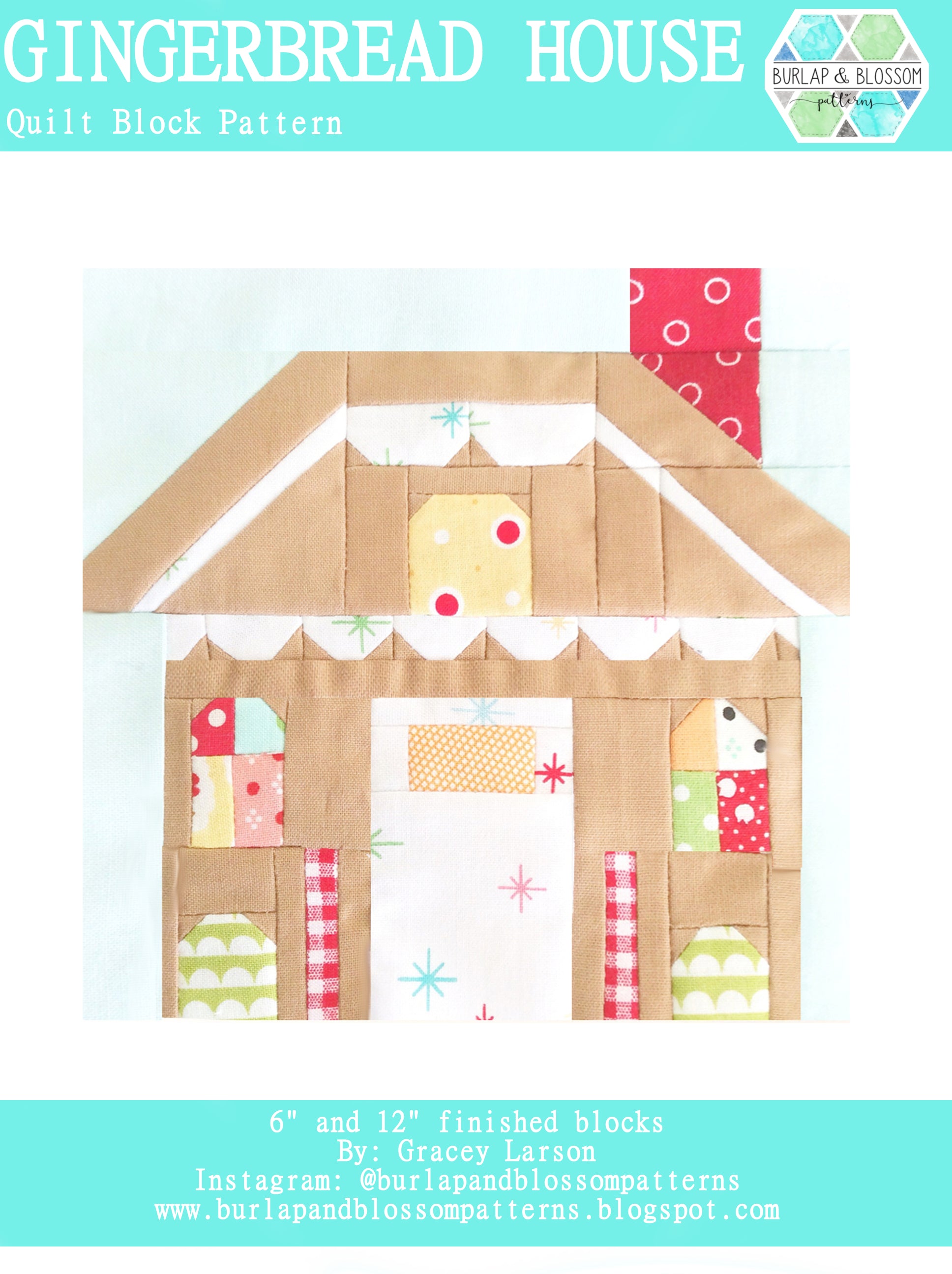 pattern gingerbread house quilt block by burlap and blossom digital the singer featherweight shop