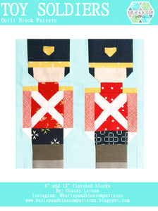 Pattern, Toy Soldiers Quilt Block by Burlap and Blossom (digital download)