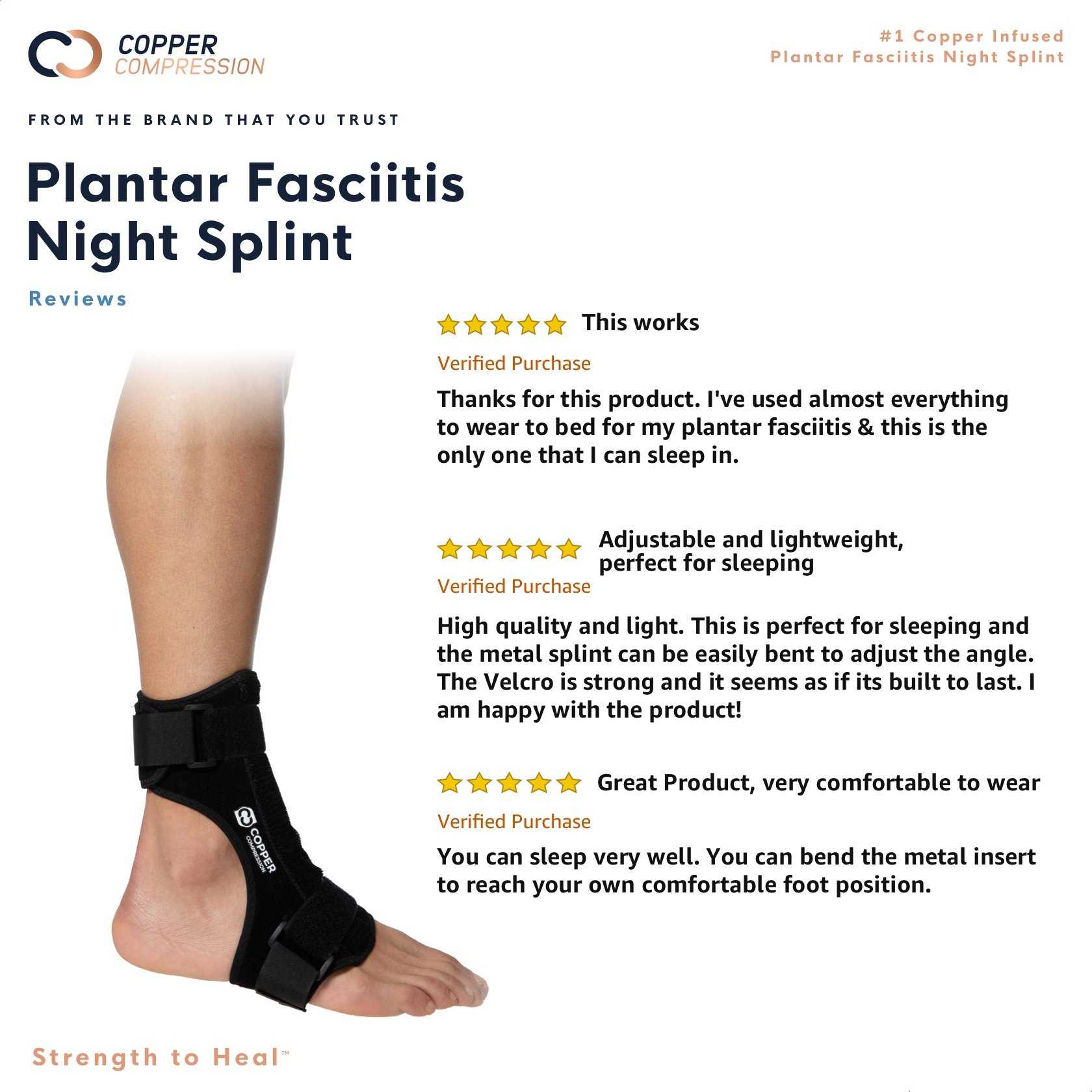 Copper-Infused Drop Foot Brace and Dorsal Plantar Night Splint & Copper ...