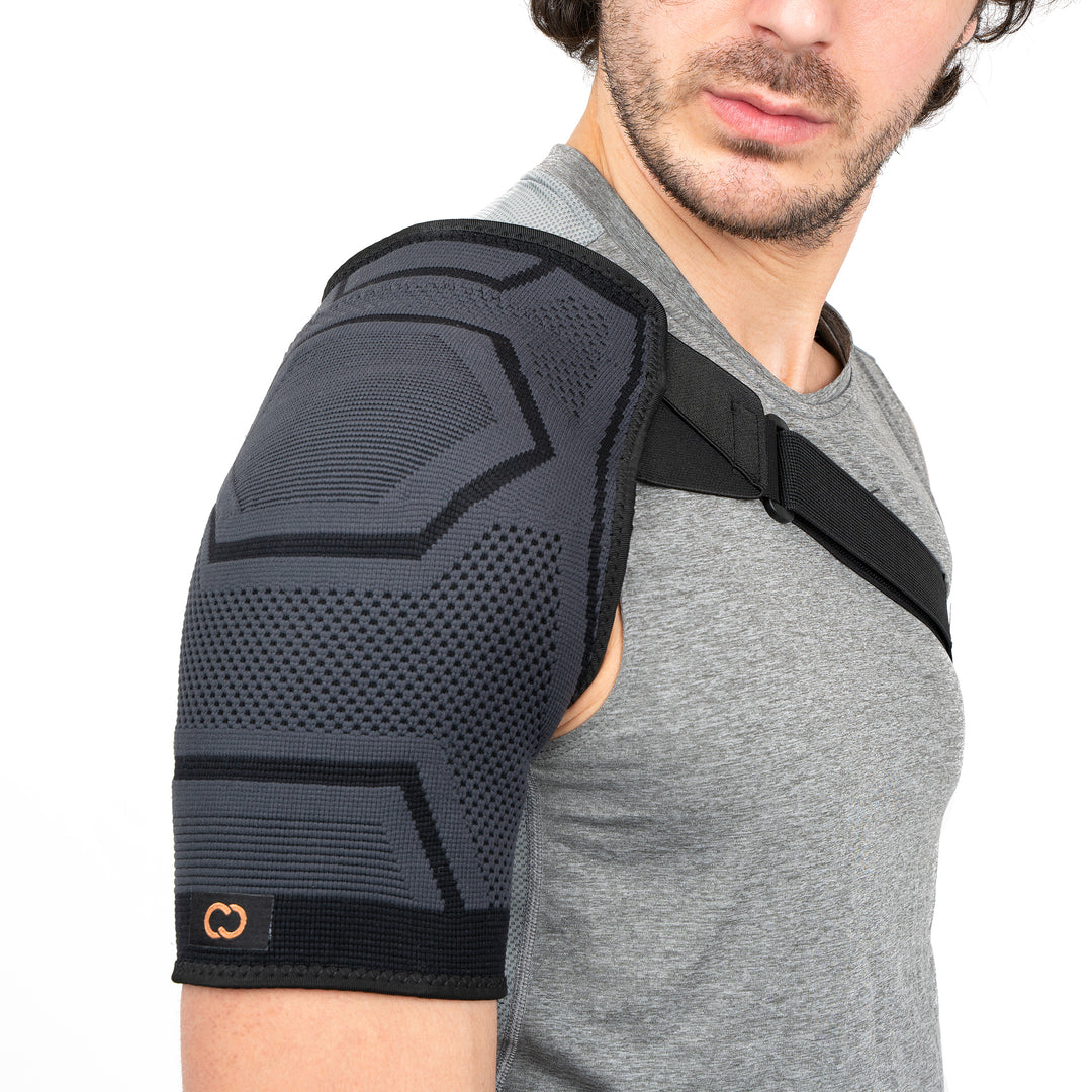 Copper Compression Recovery Shoulder Brace - for men women for Torn Rotator  Cuff Support, Tendonitis, Dislocation, Bursitis, Stability Support Shoulder  Sleeve by Zenkeyz (Copper Black, Small/Medium) : : Health &  Personal Care