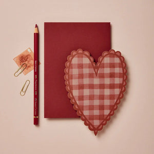 Red Gingham Heart Card - Beautiful Mess Home & Garden