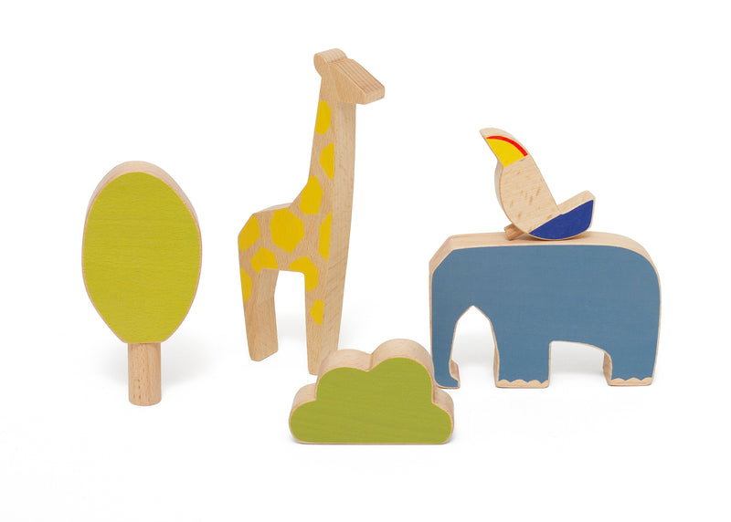 wooden animal toy set