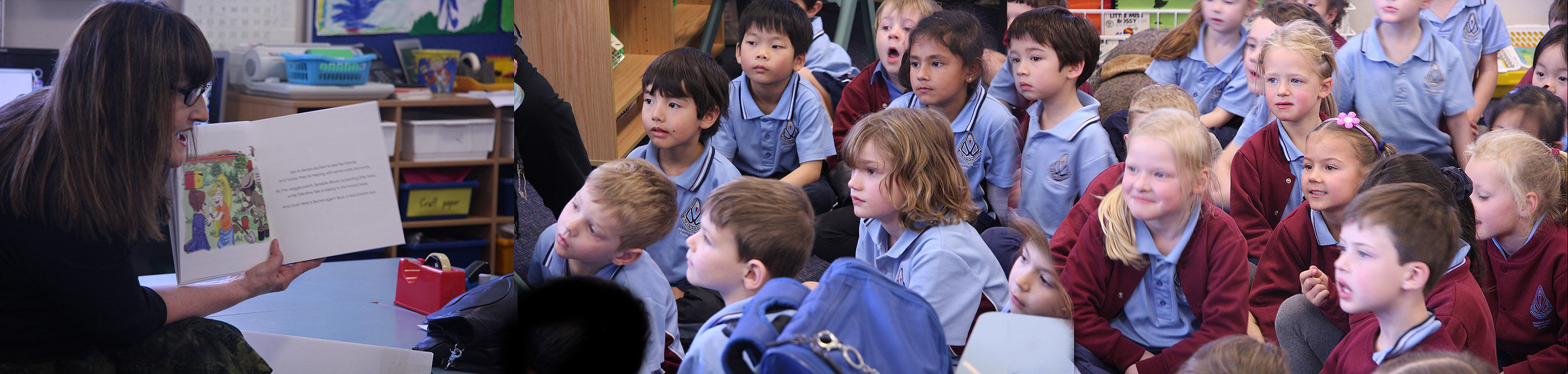 Busy Izzy's author - Roxanne Kiely with students from Beaumont Road Primary School