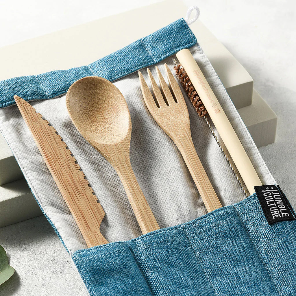 Bambu Bamboo Utensil Travel Set Cork