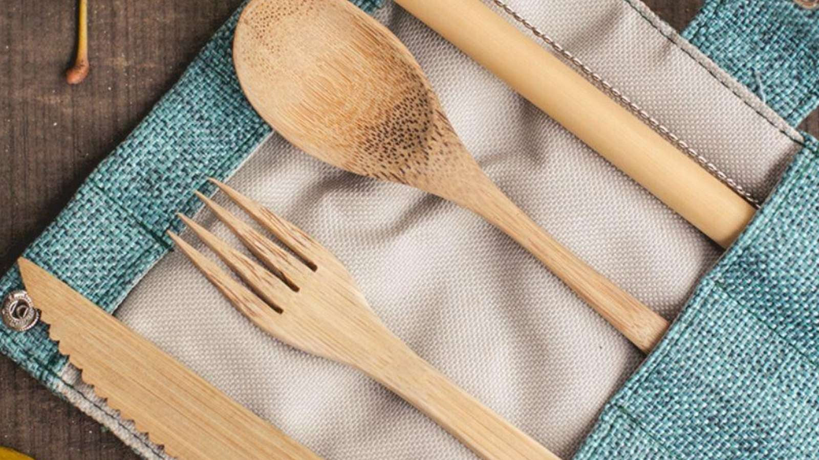 Bambu Bamboo Utensil Travel Set Cork