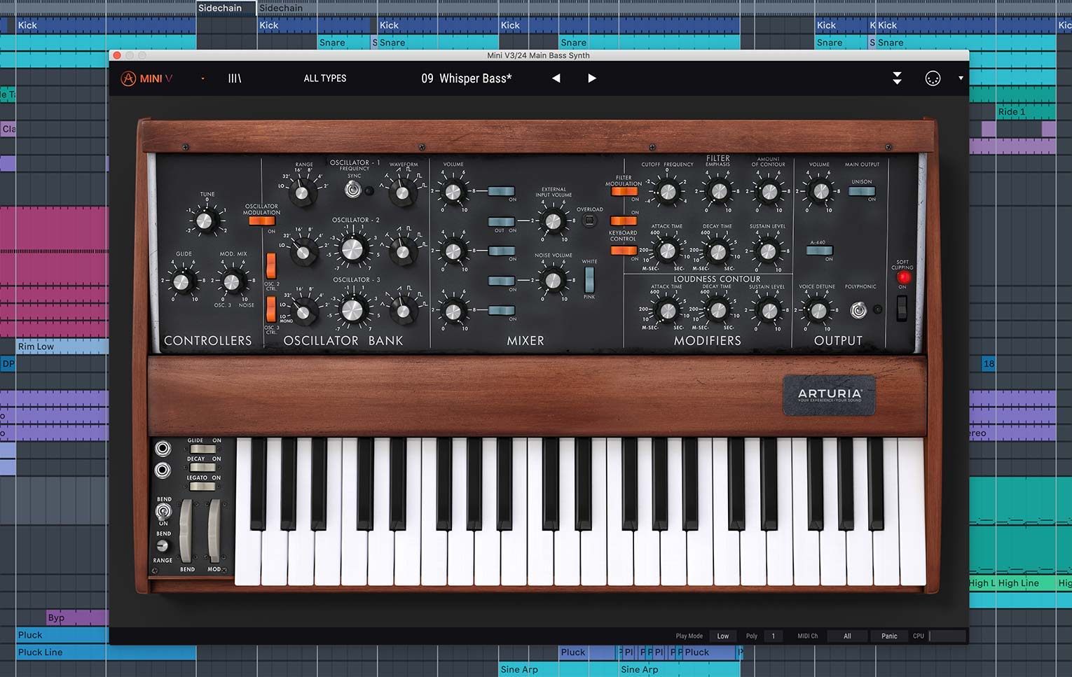 Arturia Mini Synth over Ableton