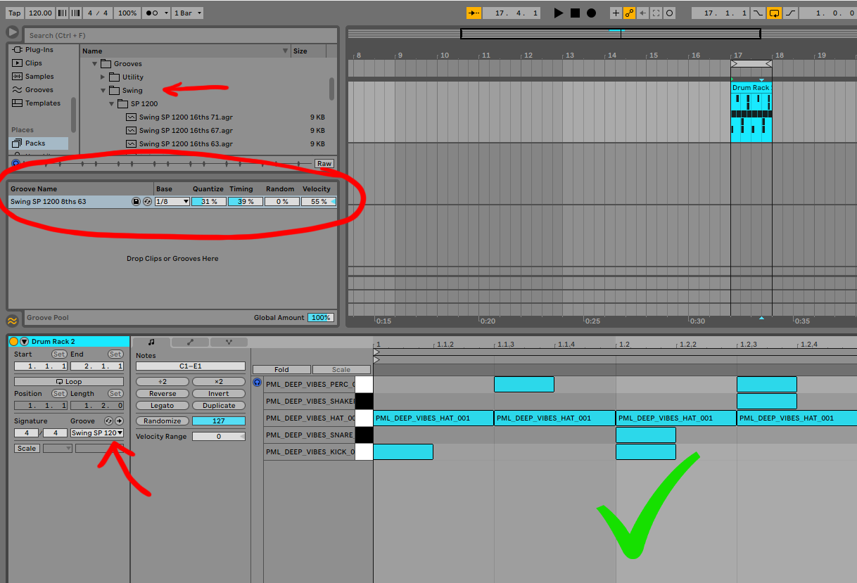 Humanizing MIDI Drums Swing Ableton Live 11