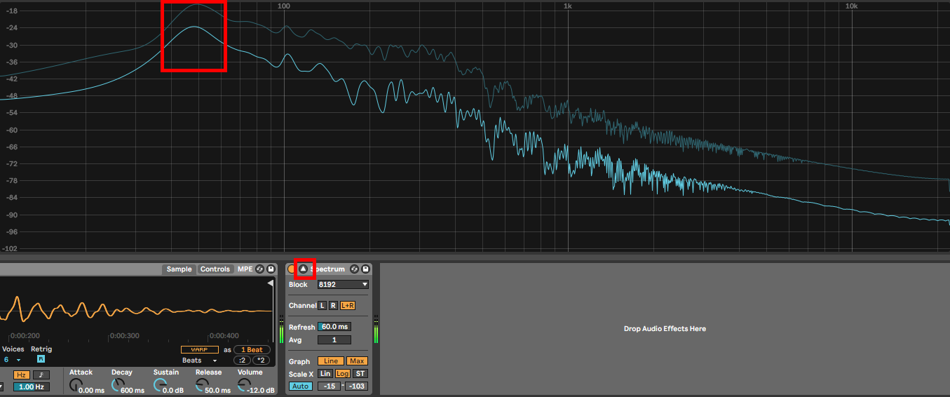 Let your kick drum play and see where it peaks Ableton Live