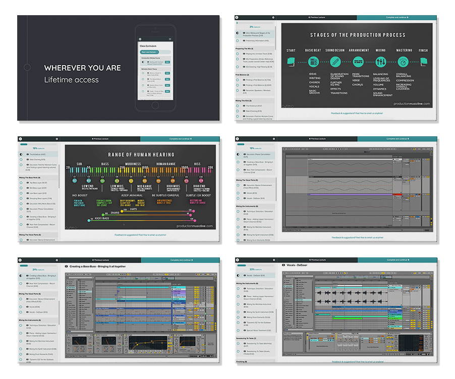 Screen Shots from the Mixing Course