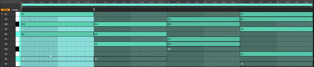 midi clips notes