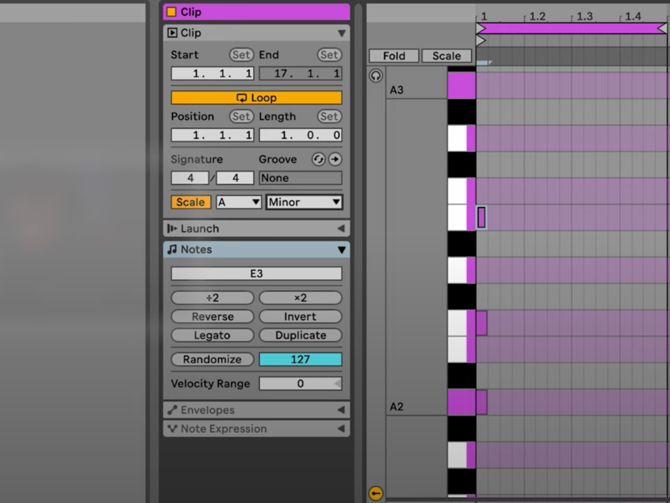 clip view ableton midi