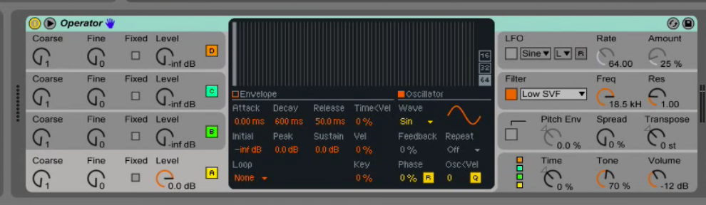 sinewave bass with operator