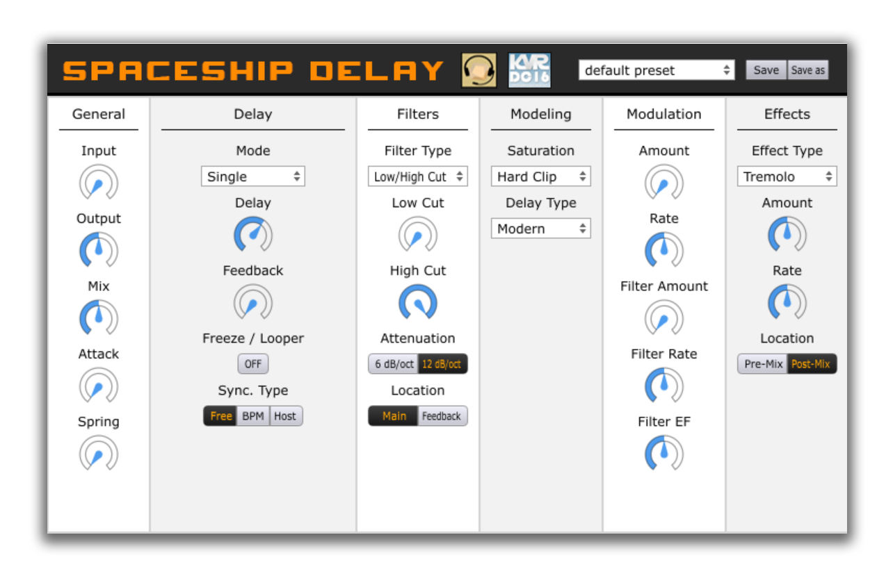 Spaceship Delay best free delay plugin