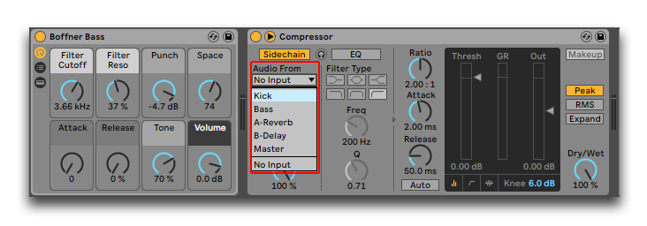 how to sidechain in ableton