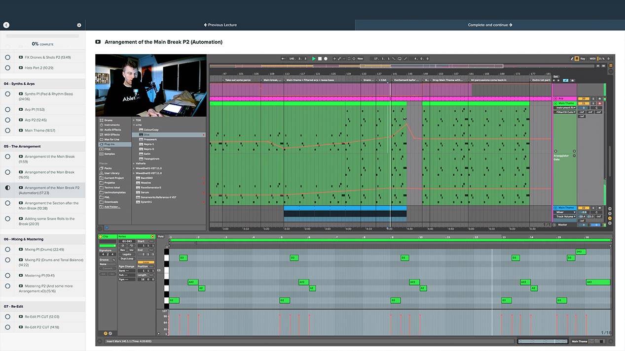 Shots from the course platform and project file