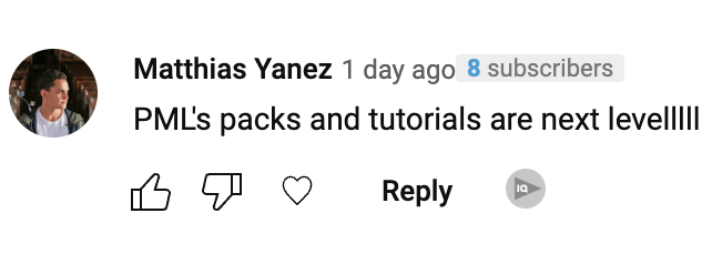 Student Testimonials: PML's packs and tutorials are next levelllll