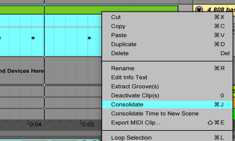 consolidate clips ableton