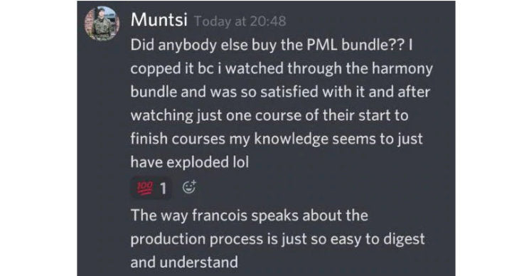 Did anybody else buy the PML bundle?? I
                            copped it bc i watched through the harmony
                            bundle and was so satisfied with it and after
                            watching just one course of their start to
                            finish courses my knowledge seems to just
                            have exploded lol