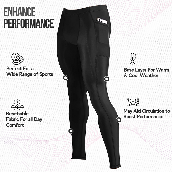  OFFSIDE Men's Black Compression Pants Size Extra Small