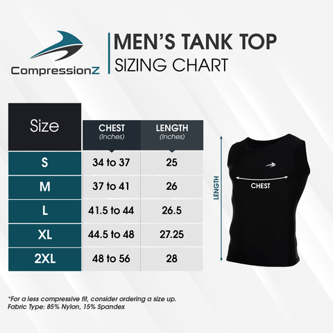 Men's Tank Top Size Chart