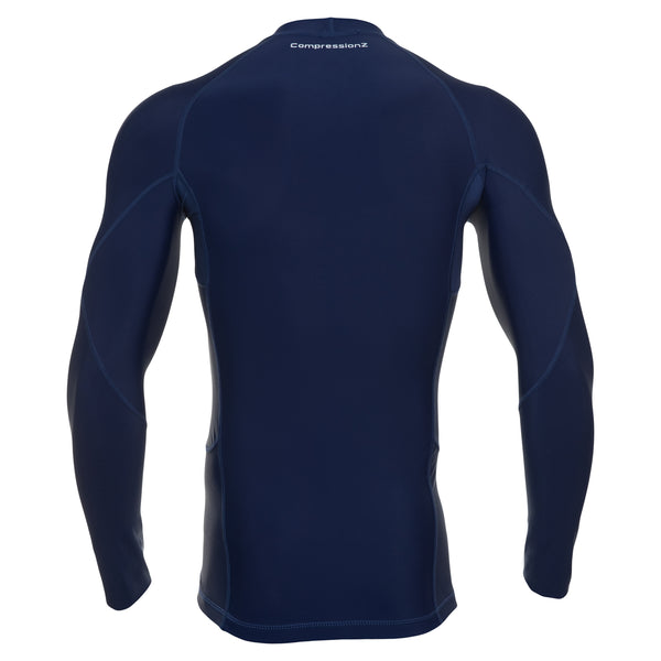 Men's Compression Long Sleeve Shirt - Navy Blue – CompressionZ