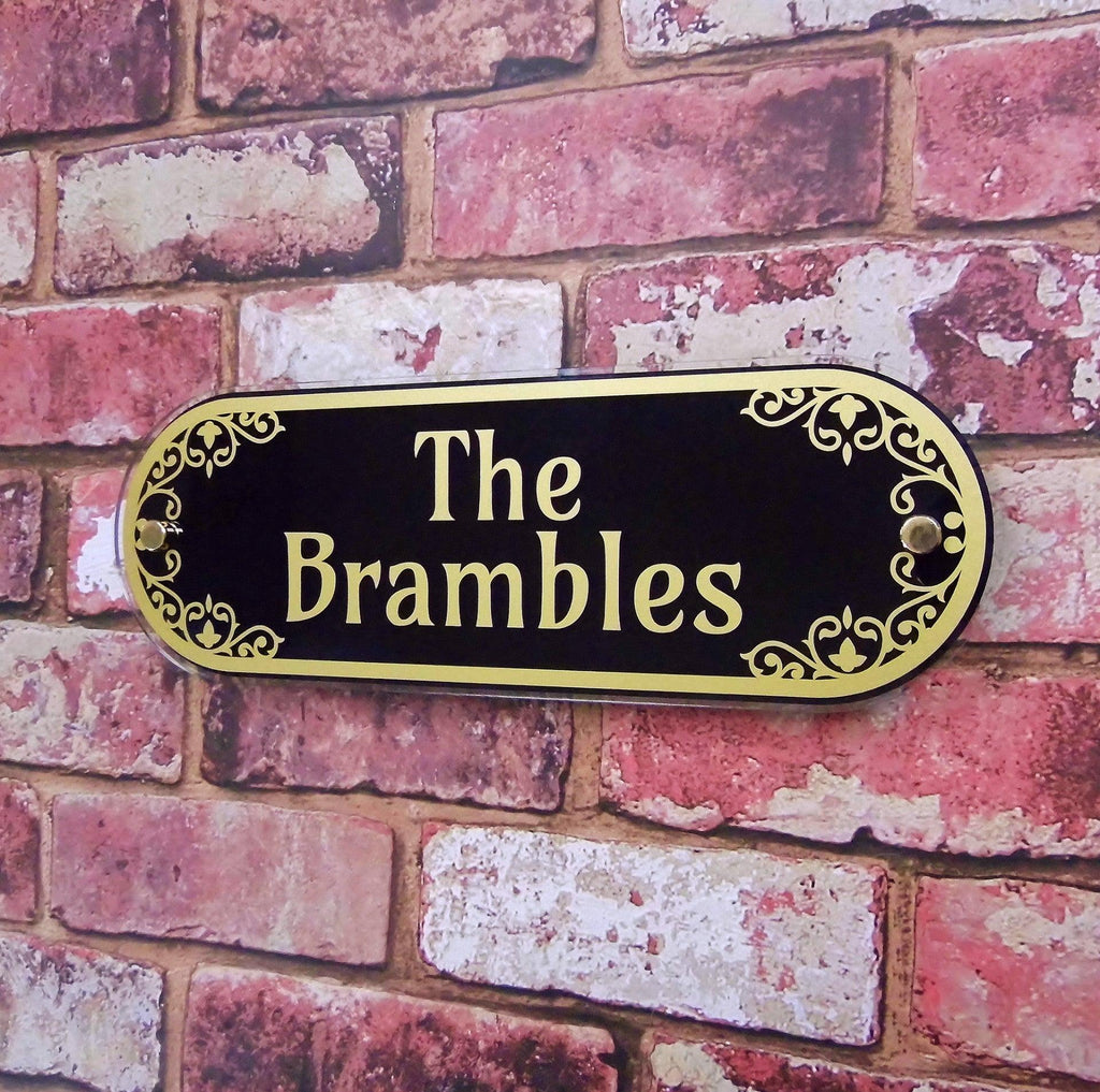 Personalised House Name Plaque with Floral detailing | House Sign Solutions