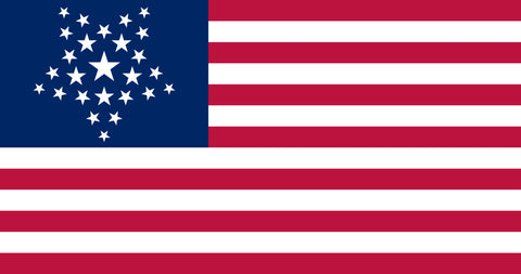 American Flag stars in a star shape circa 1835