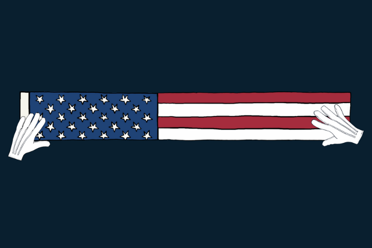 how many stars show on a folded flag