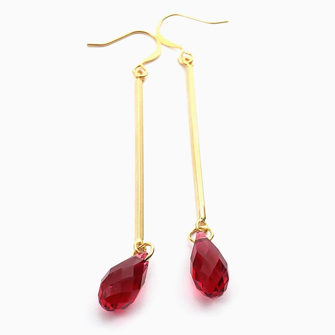 Swarovski Ruby Crystal Earrings