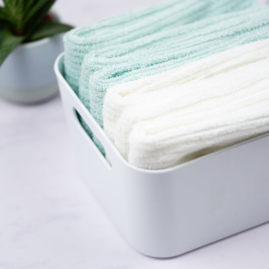 Small White Bar Mop Towel Set