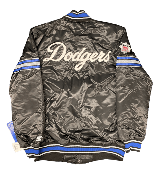 Men's Los Angeles Dodgers Starter Gray Home Game Satin Full-Snap