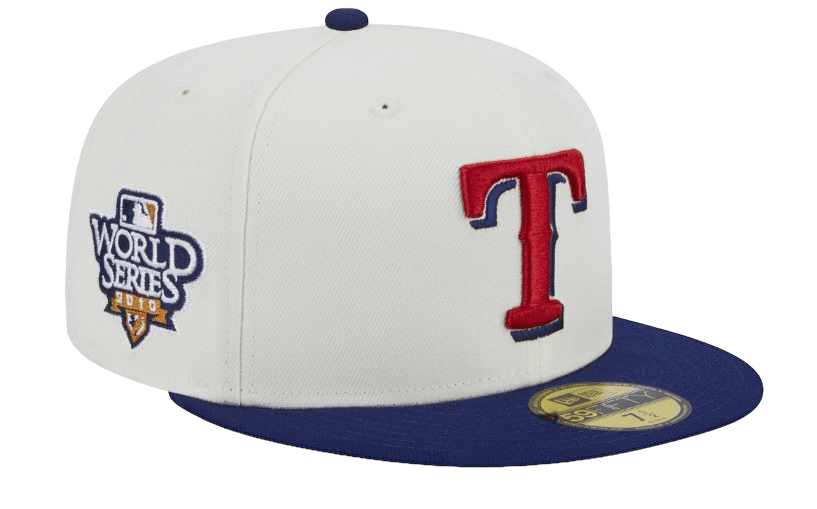 Texas Rangers New Era Off White Retro Side Patch 59FIFTY Fitted Hat ...