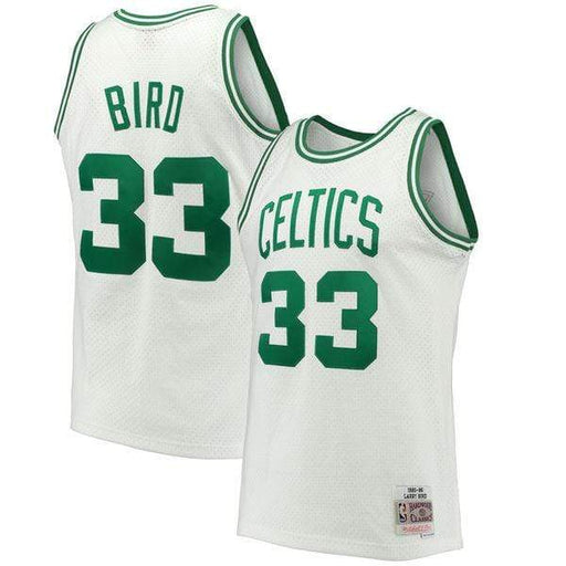 Larry Bird Boston Celtics Mitchell & Ness Youth 1985/86 Hardwood Classics  Fadeaway Swingman Player Jersey - Kelly Green/Black