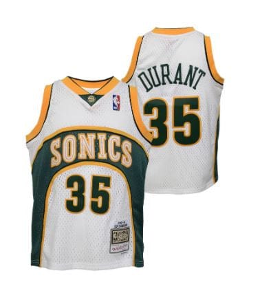 Mitchell & Ness Kevin Durant Youth Green Jersey, Medium (10/12)