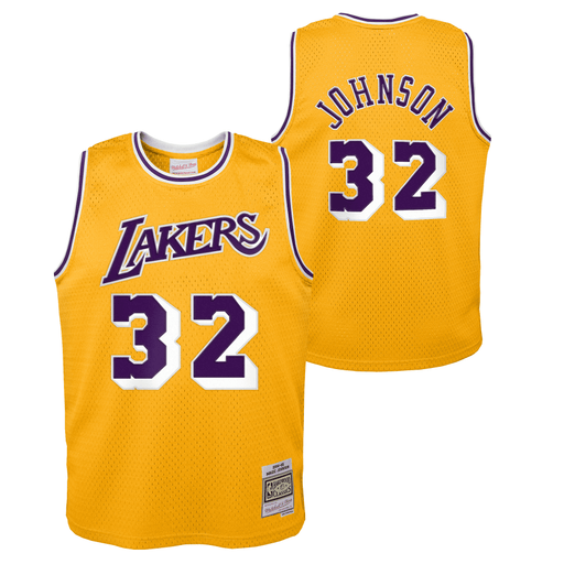 Maillot NBA Kareem Abdul-Jabbar Los Angeles Lakers 1984-85 Mitchell & ness  Jaune Pour enfant