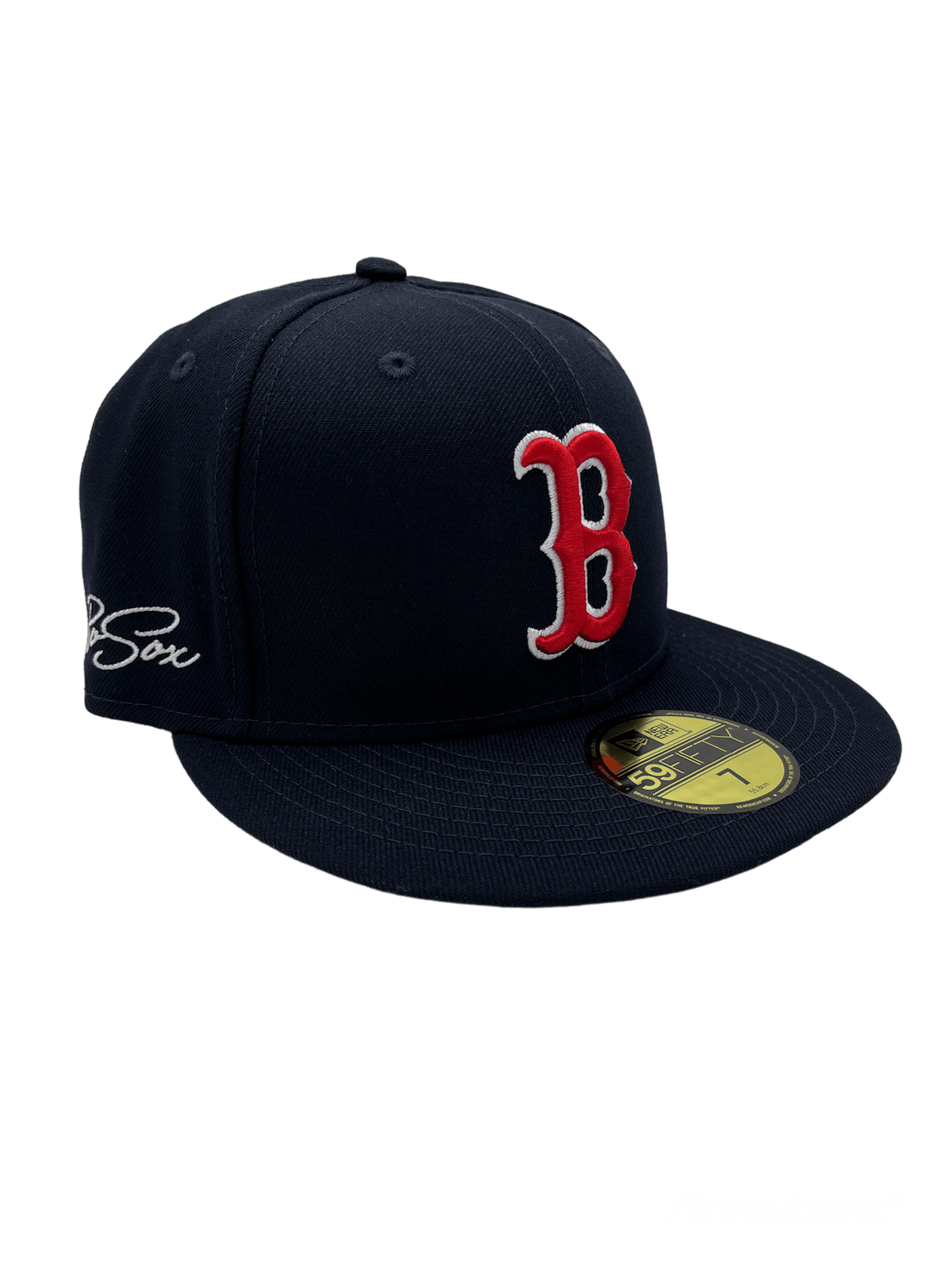 Boston Red Sox New Era Custom 59Fifty Navy Logo Sweatband Fitted Hat ...